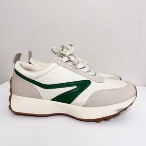 DOLCE VITA Braiden Women's Cream and Green Sneakers Size 7.5
